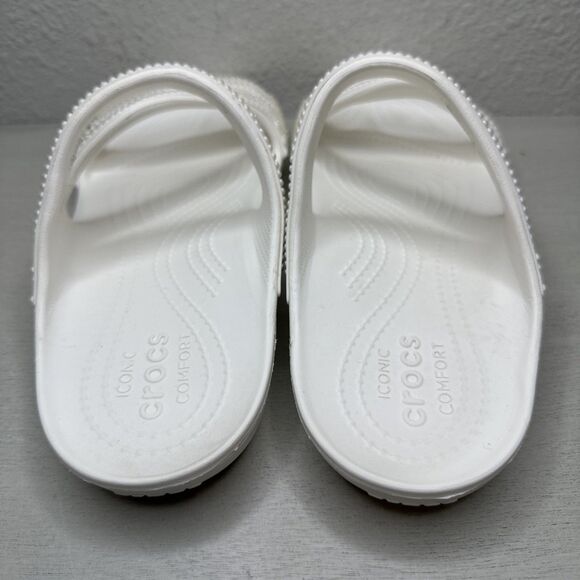 CROCS White Kadee II Jewels Embellishment Slip-On Z-Strap Sandals - Picture 4 of 7